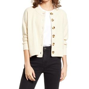 Madewell Broadway Cardigan Sweater in Ivory Cream